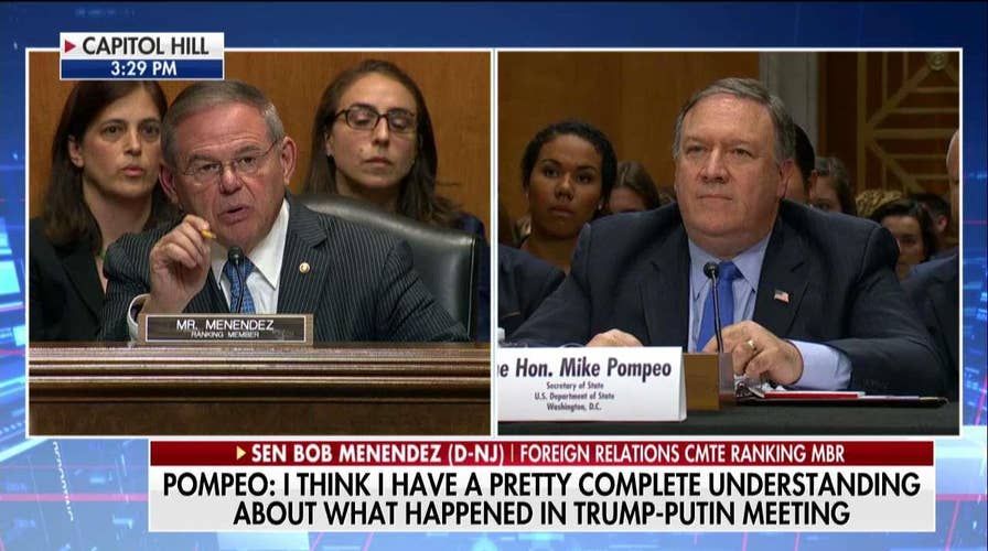 Menendez, Pompeo Spar Over Trump-Putin Meeting
