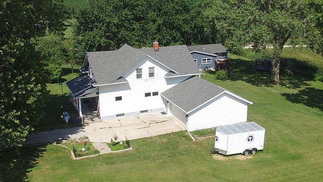 Drone footage of last known location of missing Iowa girl