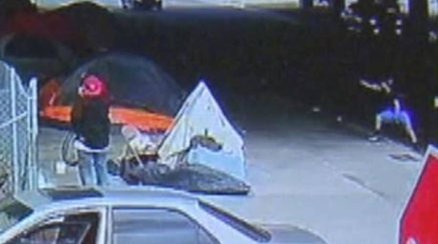 Warning, graphic content: Man shoots at homeless encampment