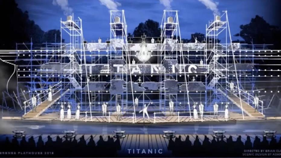 Titanic Musical Production On A Lake Features A Set That