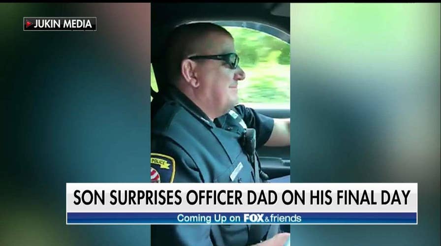 Retiring Officer Surprised by Son During Emotional Final Radio Call