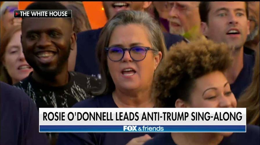 Rosie O'Donnell Leads Show Tune-Filled Anti-Trump Protest Outside White House