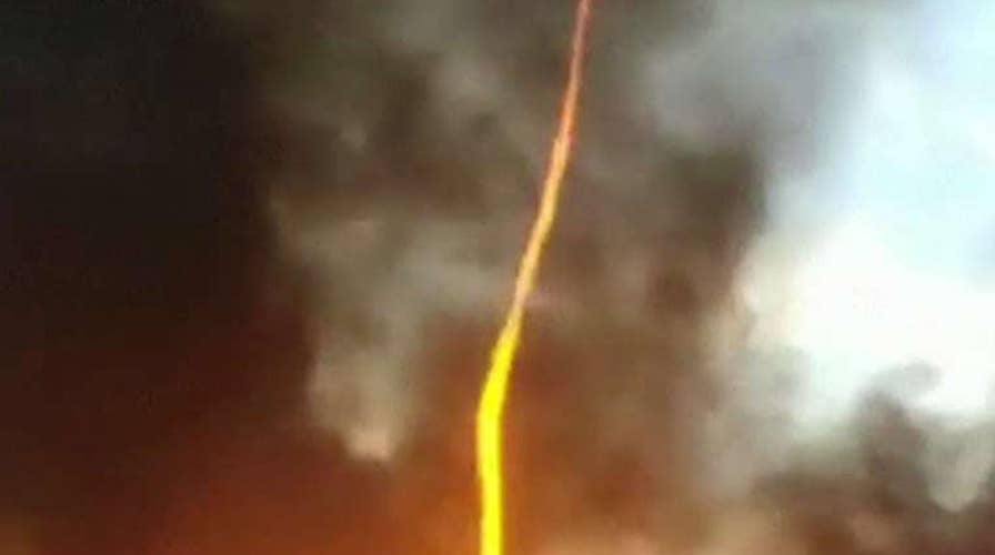 'Firenado' caught on camera as firefighters battle blaze