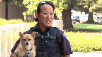 Cop adopts dog rescued from California wildfires
