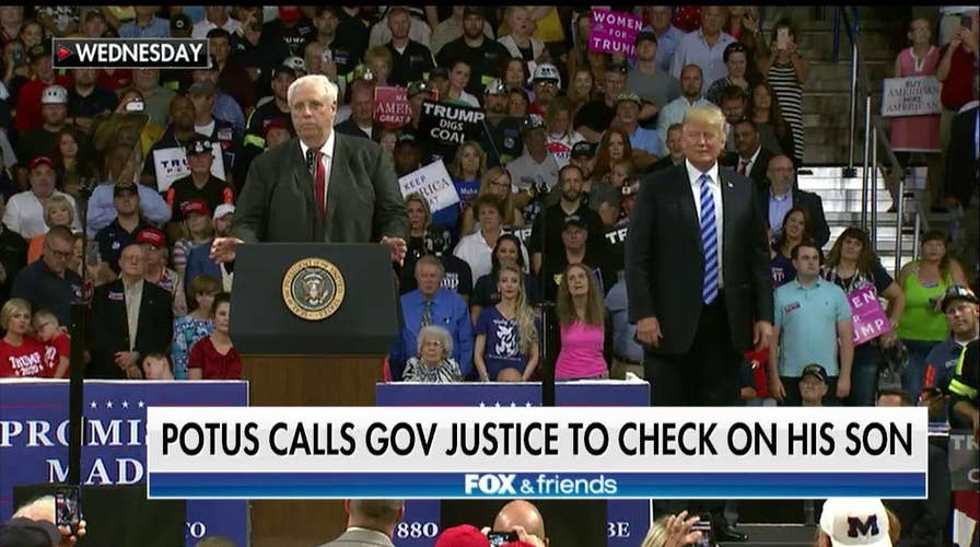 President Trump Calls West Virginia Governor Jim Justice to Check on Son's Condition
