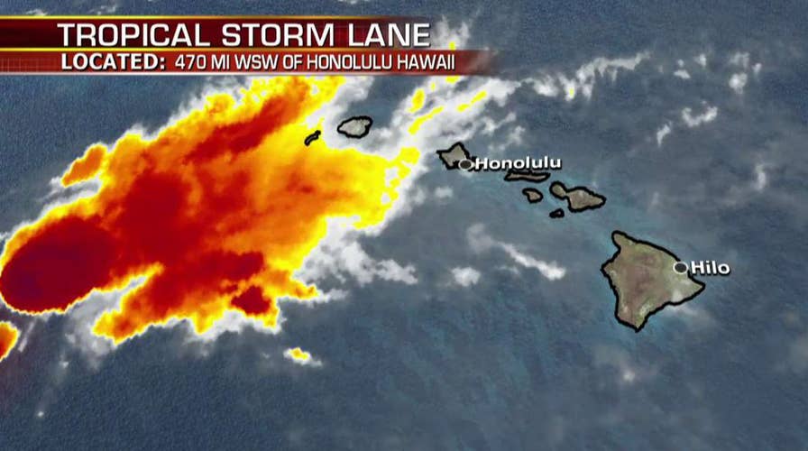 Live satellite image of Tropical Storm Lane