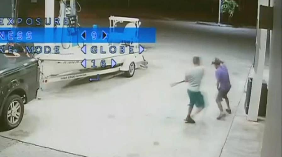 Male model attacks panhandler with bat