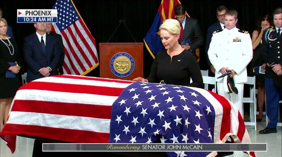 McCain family pays respects to Sen. McCain at Arizona service.