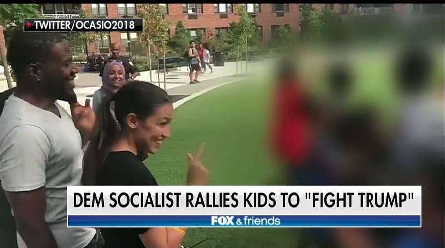 Alexandria Ocasio-Cortez Rallies Kids in New York to Kick Out President Trump