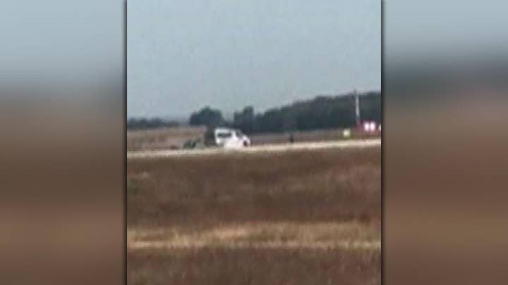Man crashes onto French airport runway
