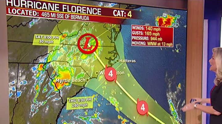 Hurricane Florence packing winds up to 150 mph