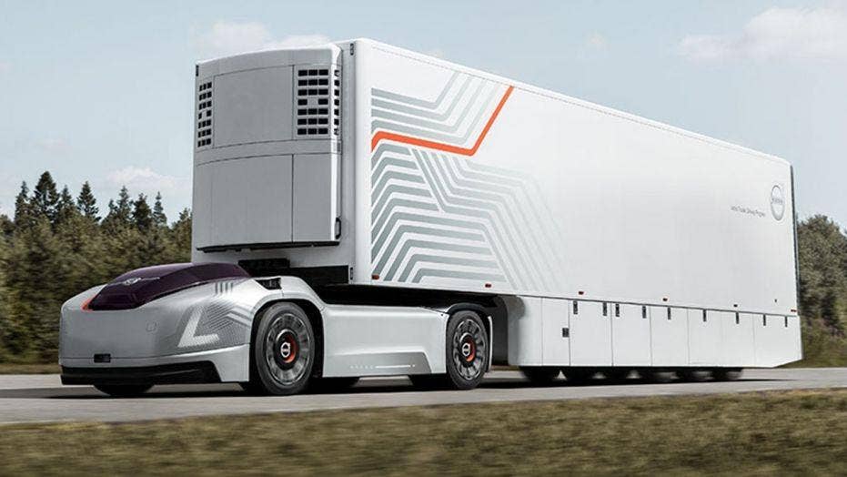 Volvo Trucks Reveals Vera Self Driving Electric Semi Concept Fox News Volvo Trucks Show Off New Self Driving Electric Semi Concept