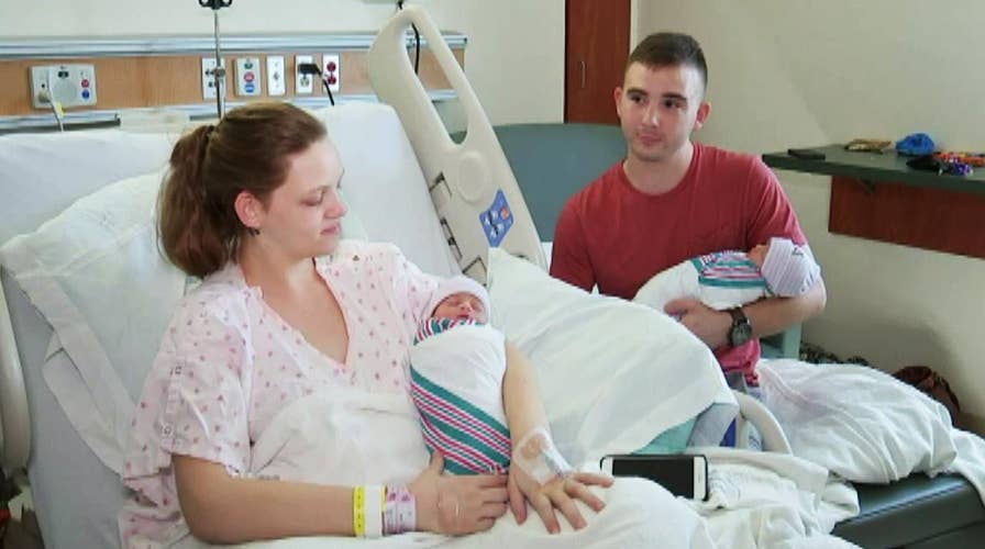 Military family evacuating Hurricane Florence welcomes twins