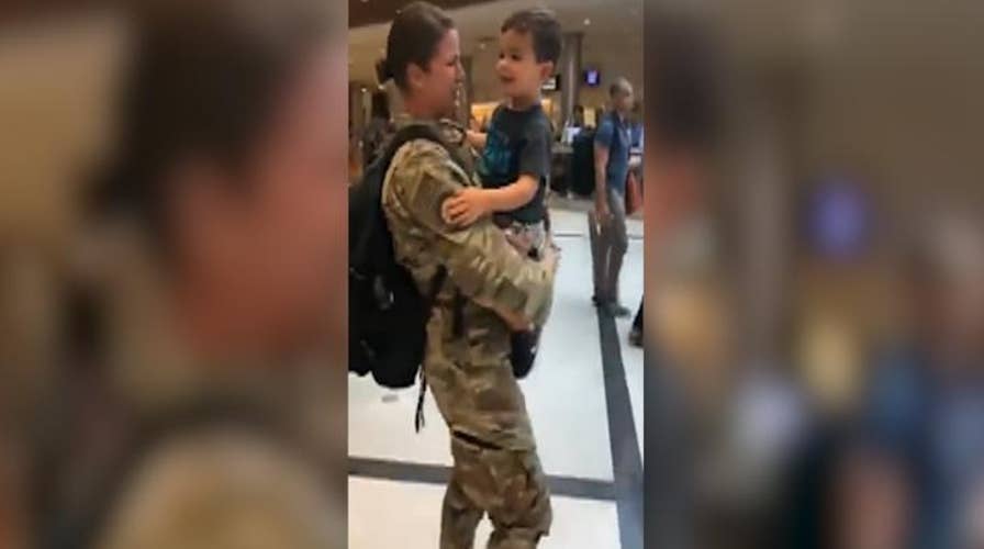 Air Force mom is reunited with her 2-year-old son 