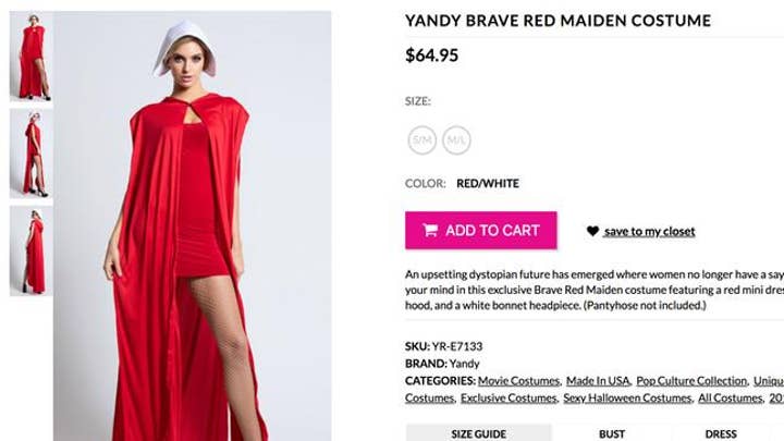 'Handmaid's Tale' fans slam sexy 'maiden' costume