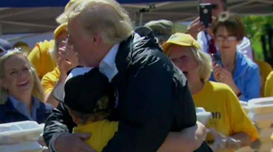 North Carolina boy asks President Trump for a hug