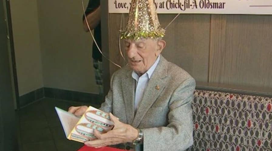 Chick-fil-A throws surprise birthday party for 100 -year-old