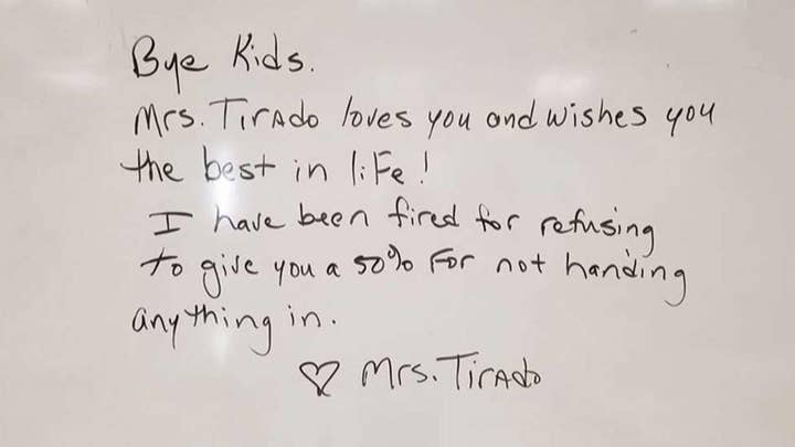 Teacher allegedly fired for refusing to use 'no zero' policy