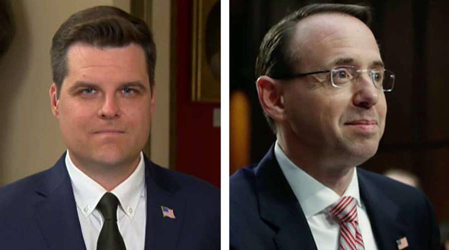 Rep. Gaetz: Rosenstein needs to testify before Congress