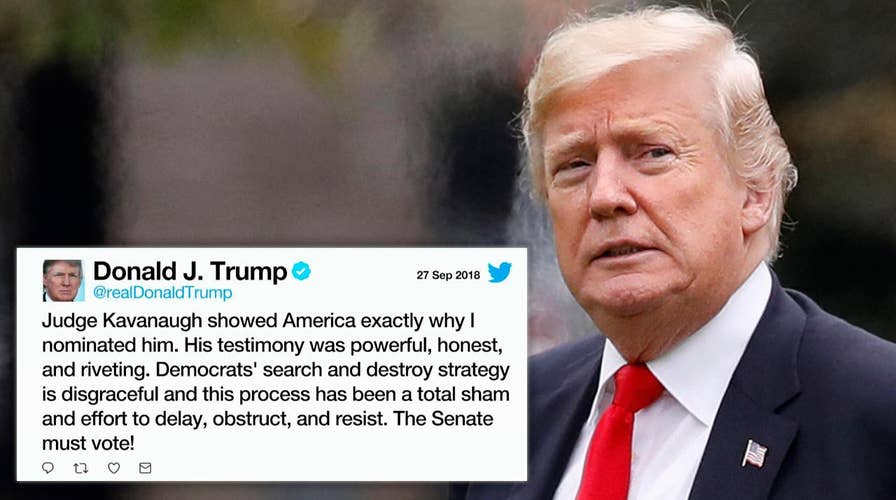 Trump tweets support for Kavanaugh after hearing