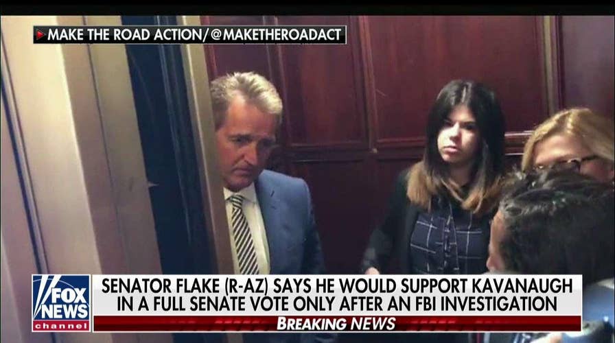 Flake Confronted by Protester for Supporting Kavanaugh