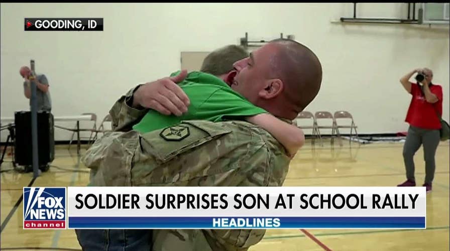 Idaho School Organizes Pretend Pep Rally for Soldier-Son Reunion