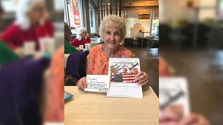 84-year-old’s flag quilt charms President Trump