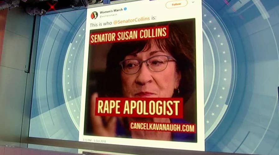 Women's March calls Sen. Collins a 'rape apologist'