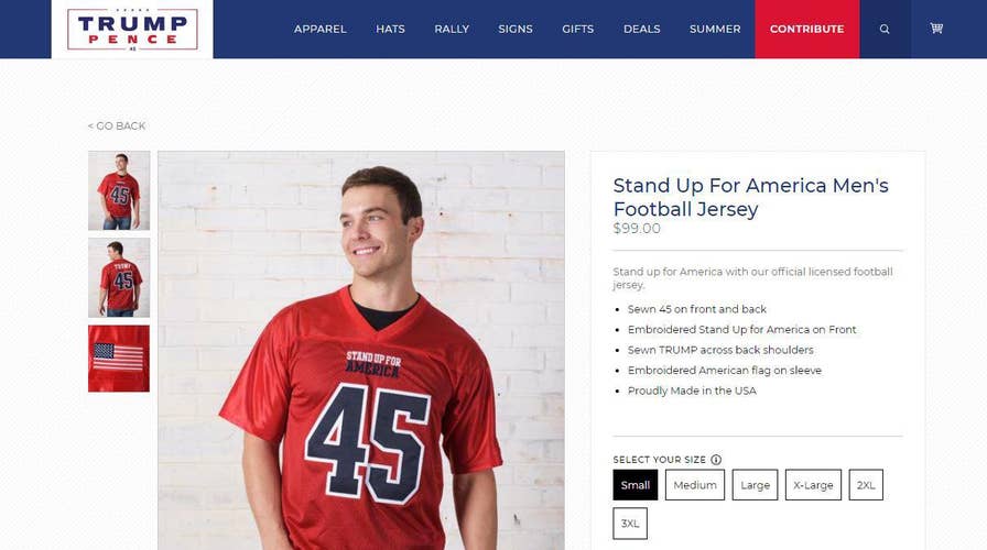 Trump merchandise site sells ‘Stand Up for America’ jerseys