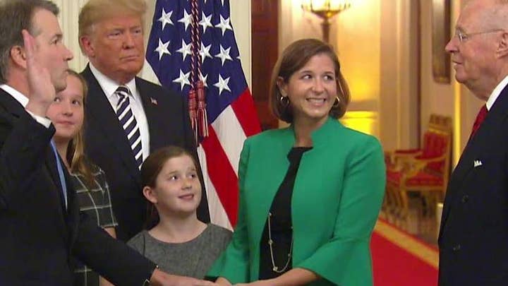 Justice Kavanaugh is sworn in at the White House