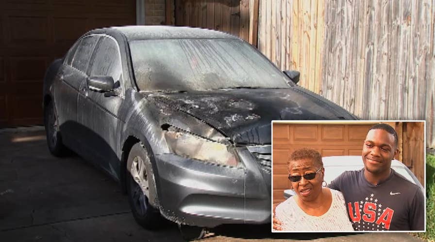 Teens rescue retired nurse from burning car