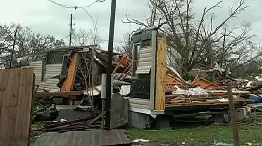 Structures ripped down to foundations in Mexico Beach, Fla.