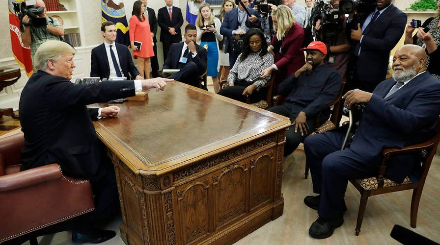 Trump hosts Kanye West, Jim Brown in Oval Office