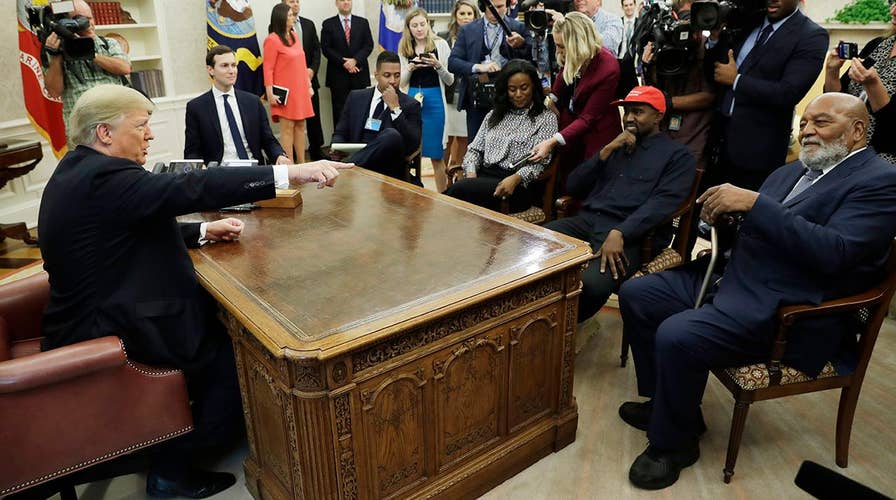 Trump hosts Kanye West, Jim Brown in Oval Office
