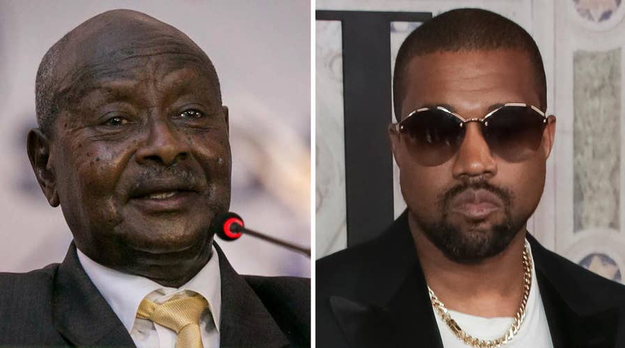Kanye courts controversy, meets president of Uganda