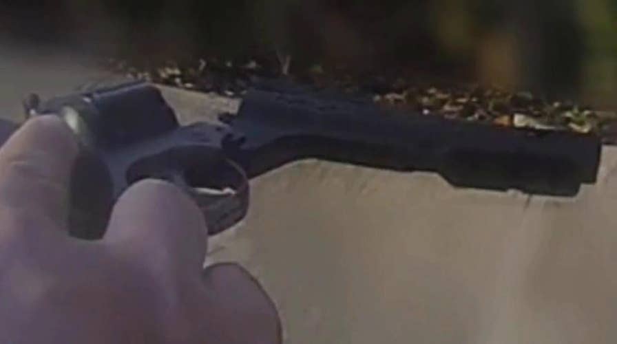 Officer lectures children after fake gun scare