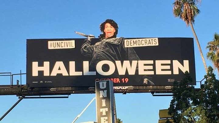 Street artist swaps Maxine Waters’ head on ‘Halloween’ promo