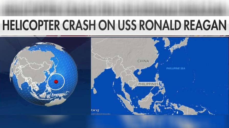 Helicopter crashes on USS Ronald Reagan