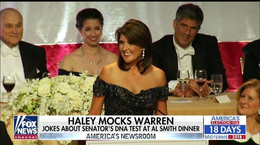 Nikki Haley Rips Elizabeth Warren at Al Smith Dinner
