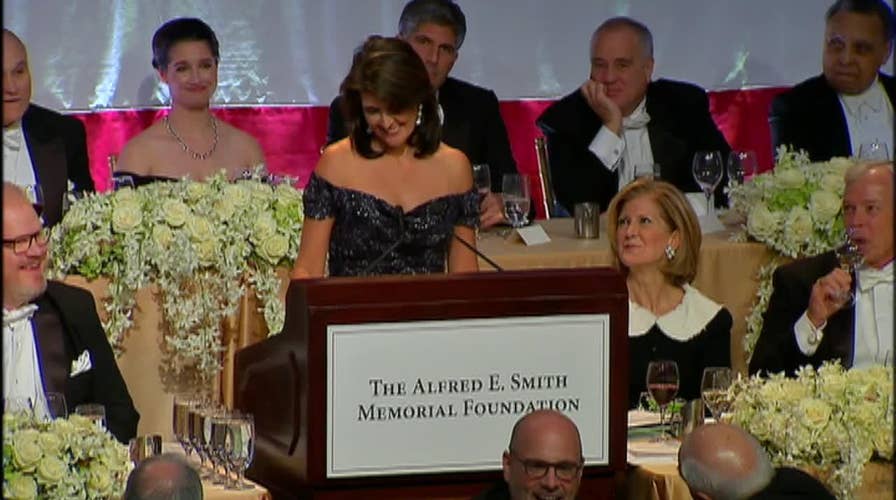 Nikki Haley Riffs on Bill de Blasio at Al Smith Dinner