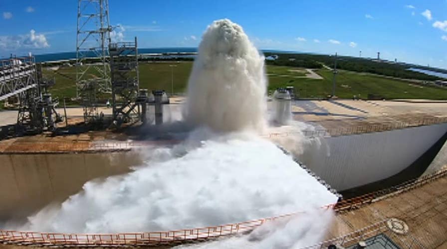 NASA tests launch pad water deluge system
