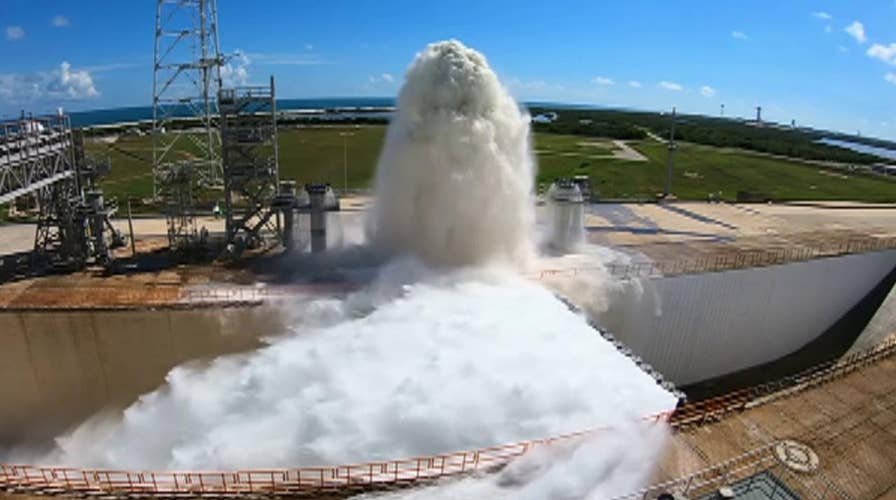 NASA tests launch pad water deluge system