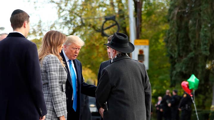 President Trump arrives at Tree of Life synagogue