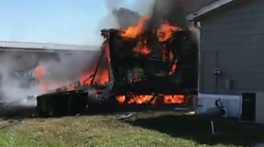 Raw video: Helicopter crash in Florida mobile home park