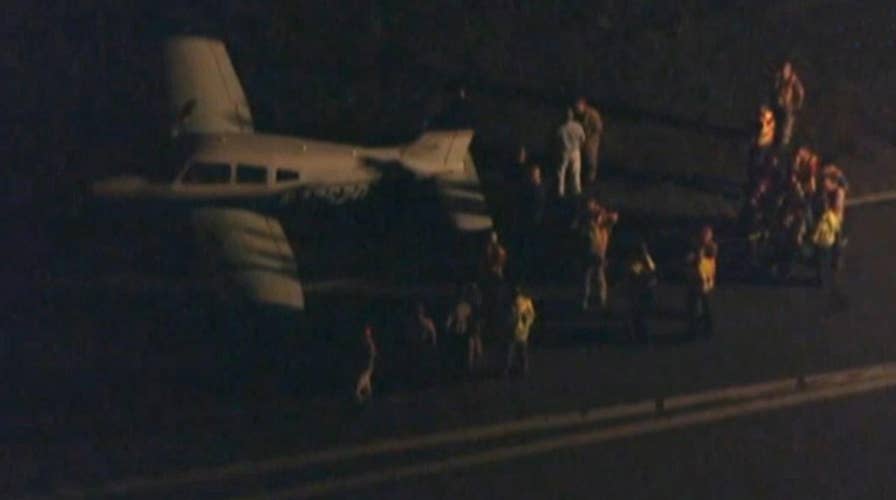 First responders on scene after plane lands on highway