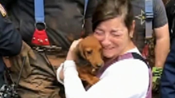 Raw video: NJ fire crew rescues dog trapped in pipe