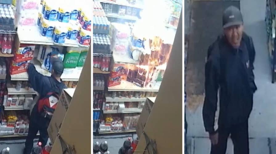 Alleged arsonist caught on camera in California