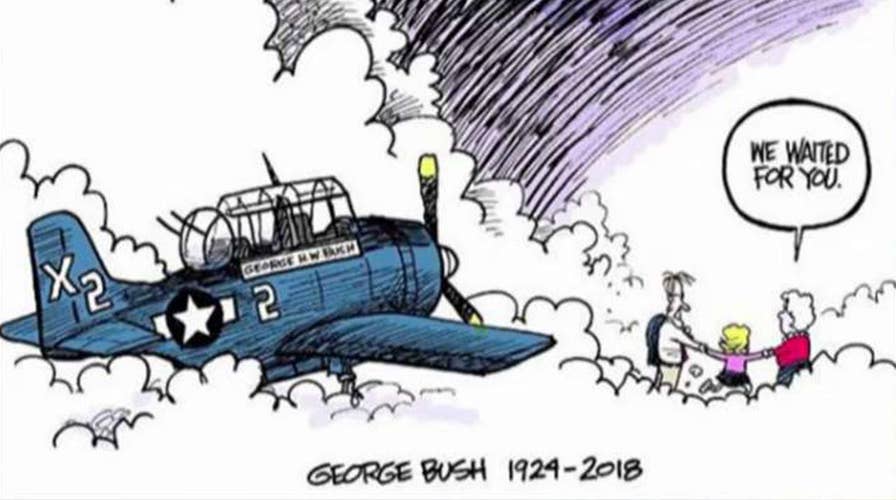 Political cartoonist honors George H.W. Bush
