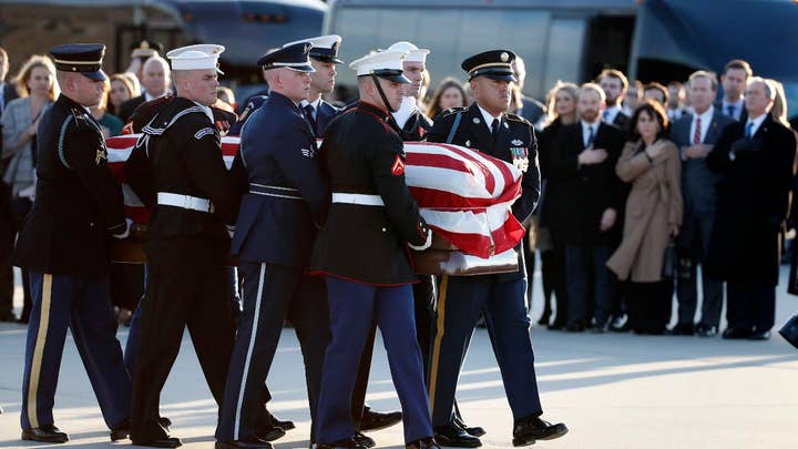 George H.W. Bush's casket arrives at Joint Base Andrews