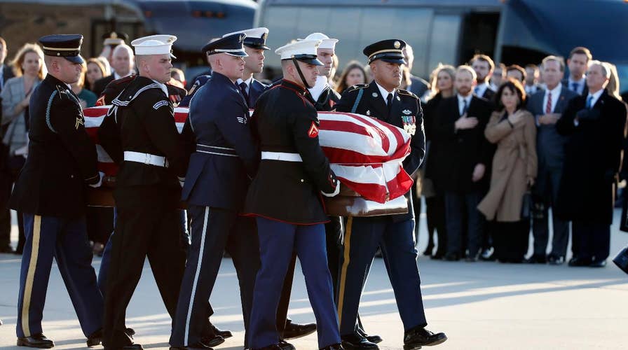 George H.W. Bush's casket arrives at Joint Base Andrews